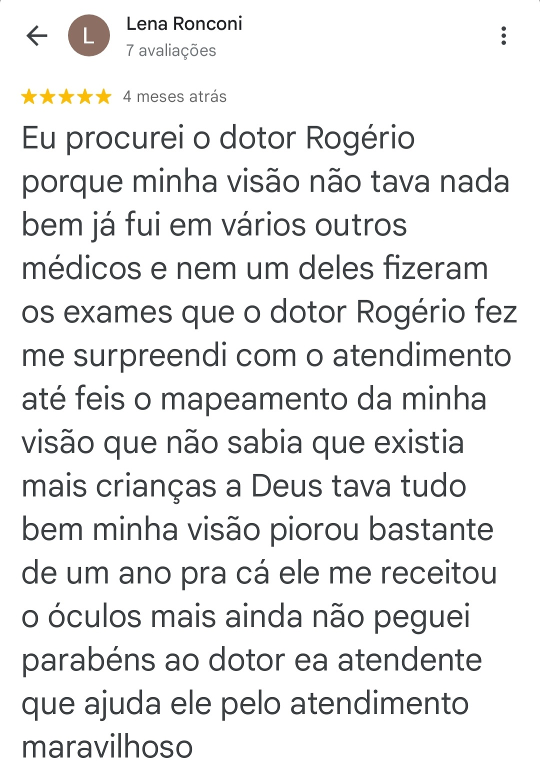 Depoimento para Dr Roger